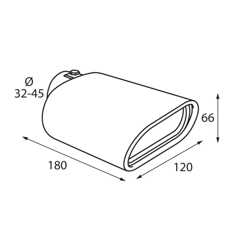 Ornament tobă eșapament TS-57 din inox lustruit, sunet sport, Ø32-45 mm