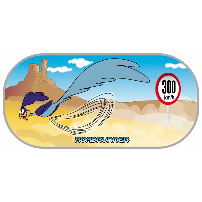 Parasolar auto spate cu ventuze Looney Tunes Road Runner, 50x100 cm