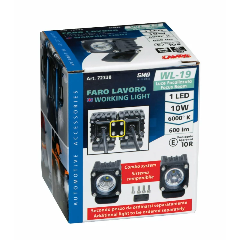 Proiector LED auto WL-19 din metal, 10W, 9-32V, lumina focalizata, alb