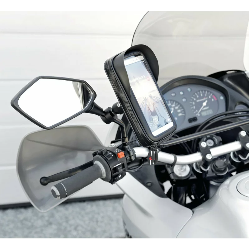 Suport telefon pentru oglindă retrovizoare moto Opti Mirror compatibil Opti Case