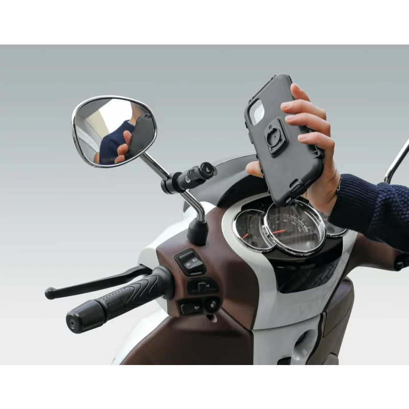 Suport telefon pentru oglindă retrovizoare moto Opti Mirror compatibil Opti Case