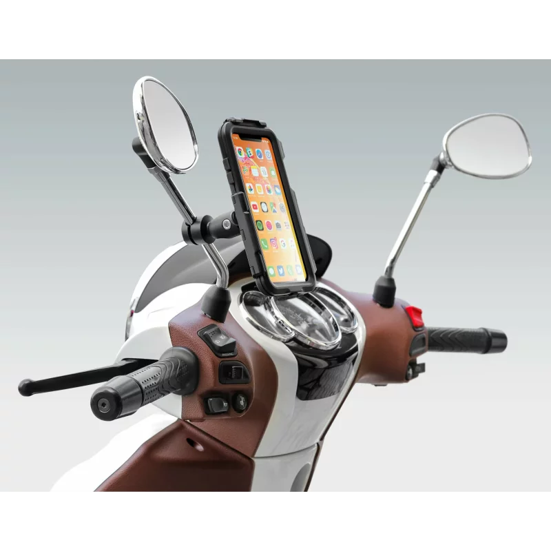 Suport telefon pentru oglindă retrovizoare moto Opti Mirror compatibil Opti Case