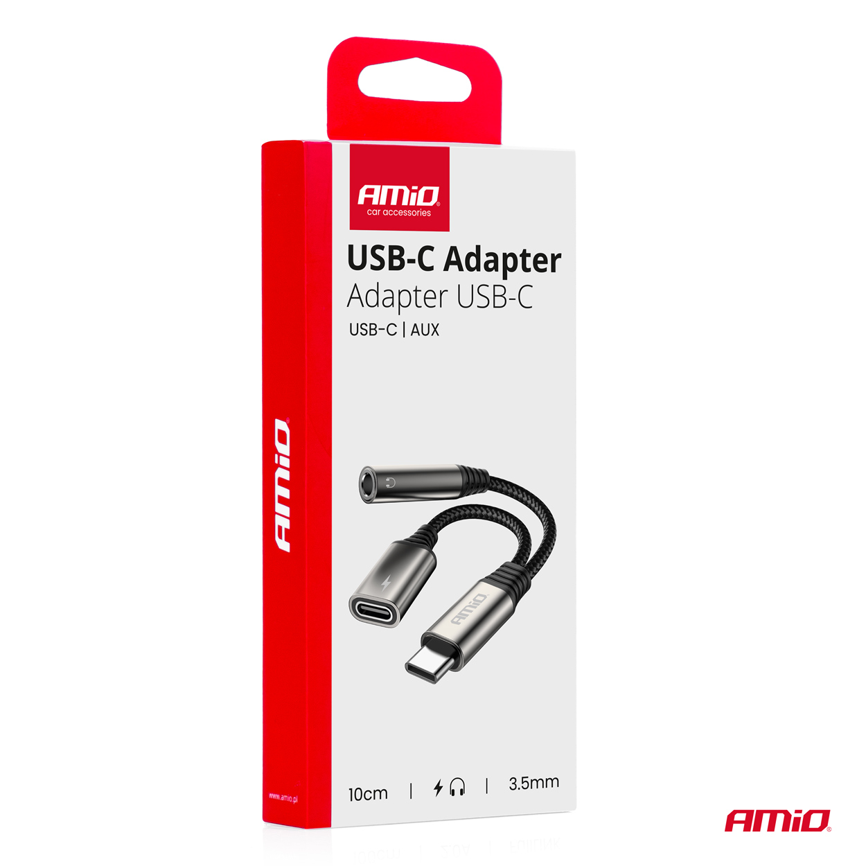 Adaptor USB-C la jack 3.5 mm si USB-C pentru incarcare simultana, 10 cm