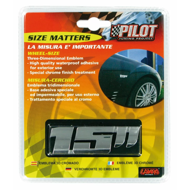 Autocolant 3D crom pentru jantă 15 inch, cu adeziv 3M