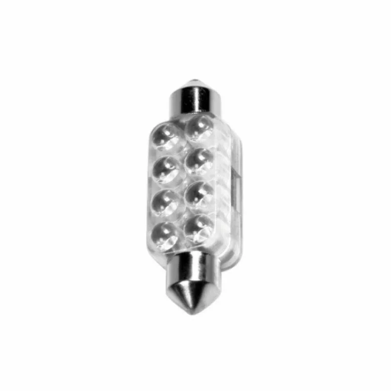 Bec LED sofit 12V cu 8 LED-uri, SV8.5-8, 13x44 mm, lumină albă
