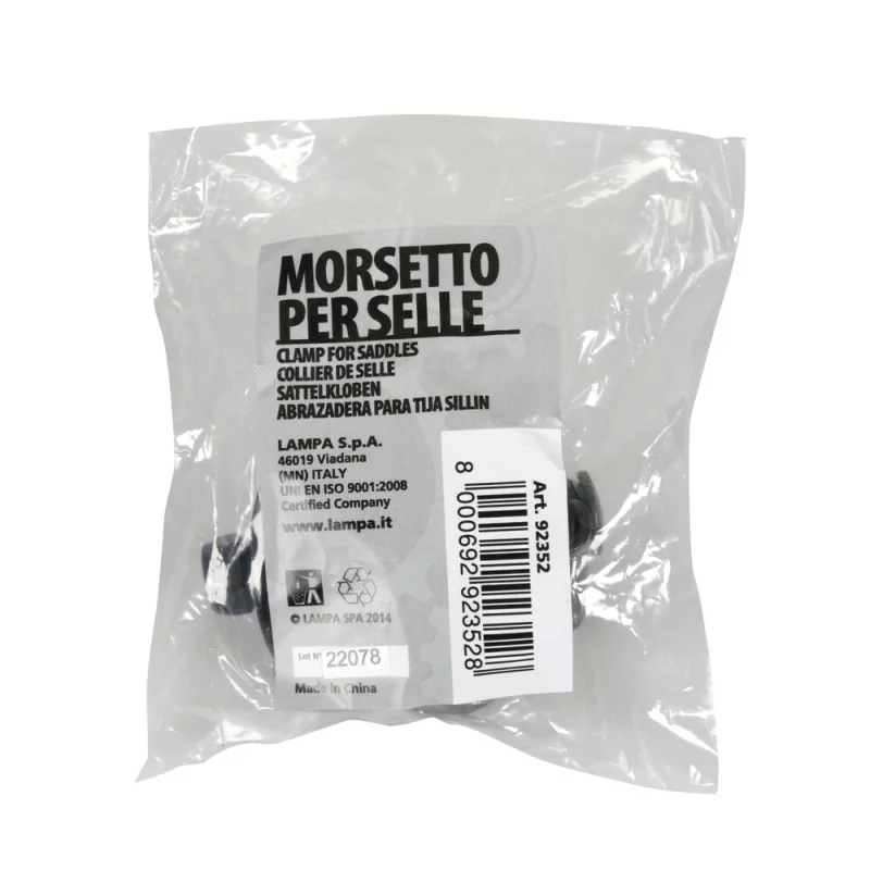 Clema fixare sa bicicleta Lampa, neagra, pentru prindere sigura a seii