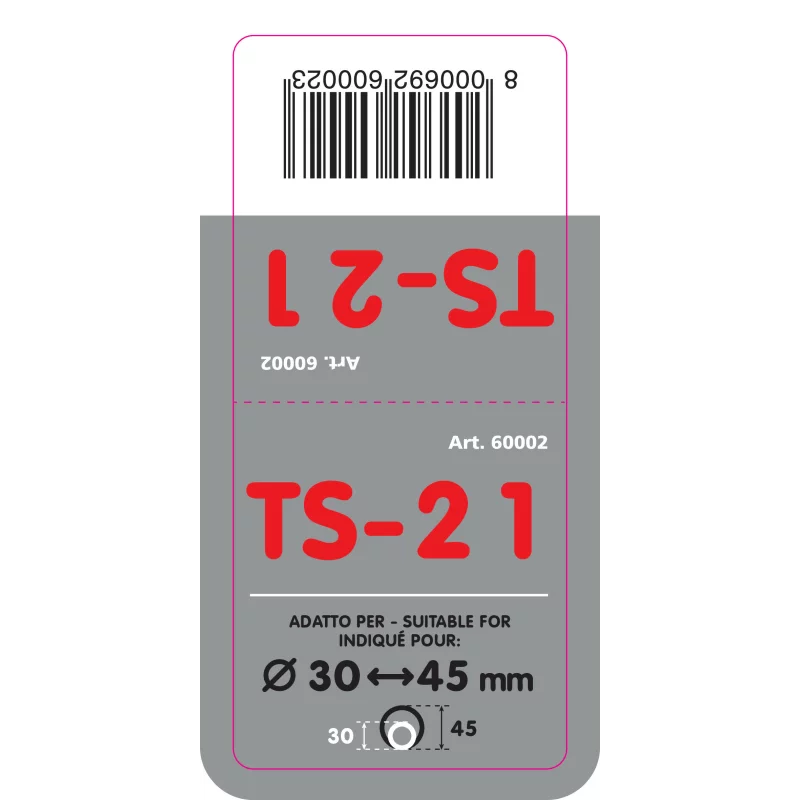 Ornament tobă eșapament curbat TS-21 din inox lustruit, Ø30-45 mm