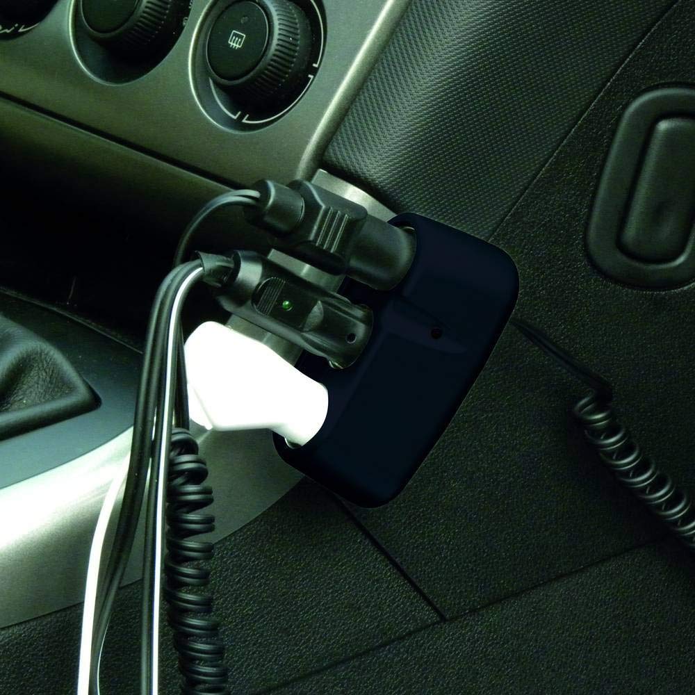 Priză auto triplă Carpoint 12V cu LED, cablu 90 cm și siguranță