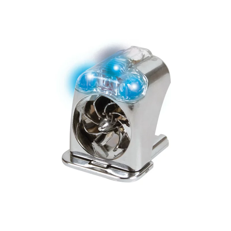 Turbina aeroled auto albastră cu 3 LED-uri, fără baterii, impermeabilă