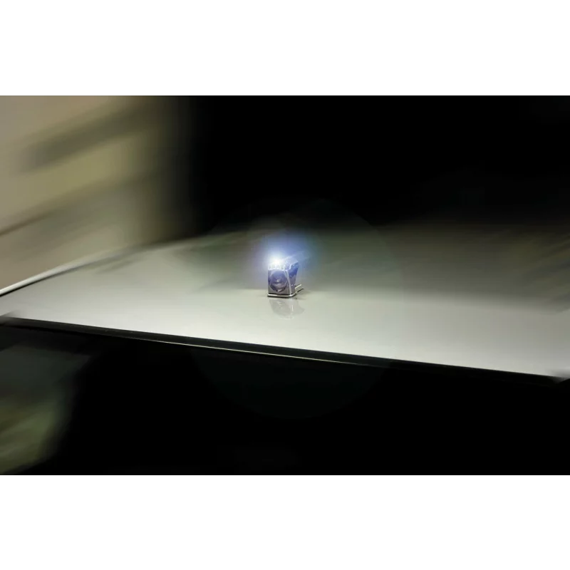 Turbina aeroled auto albastră cu 3 LED-uri, fără baterii, impermeabilă