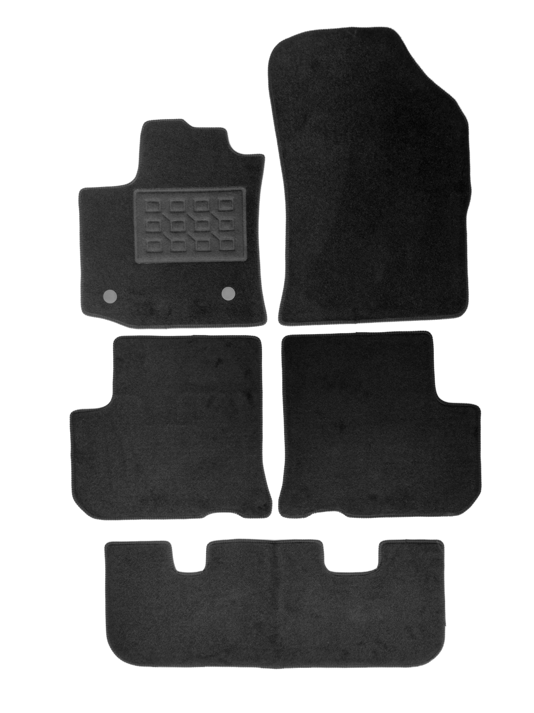 Set covorașe auto din mochetă pentru Dacia Lodgy 7 locuri, negre, 6 piese