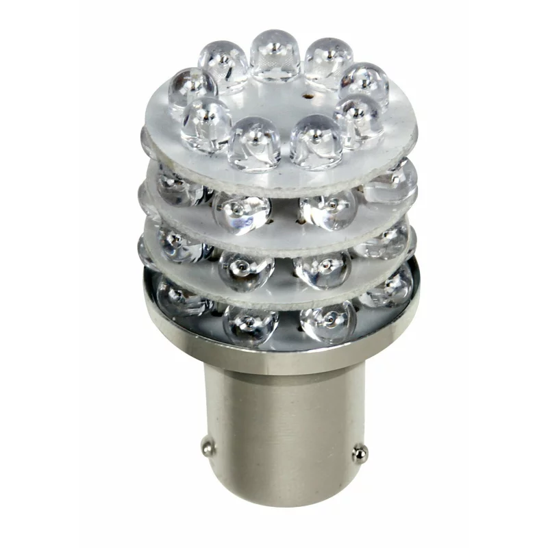 Bec LED auto P21/5W BAY15d 12V rosu pentru pozitie si frana, 36 LED