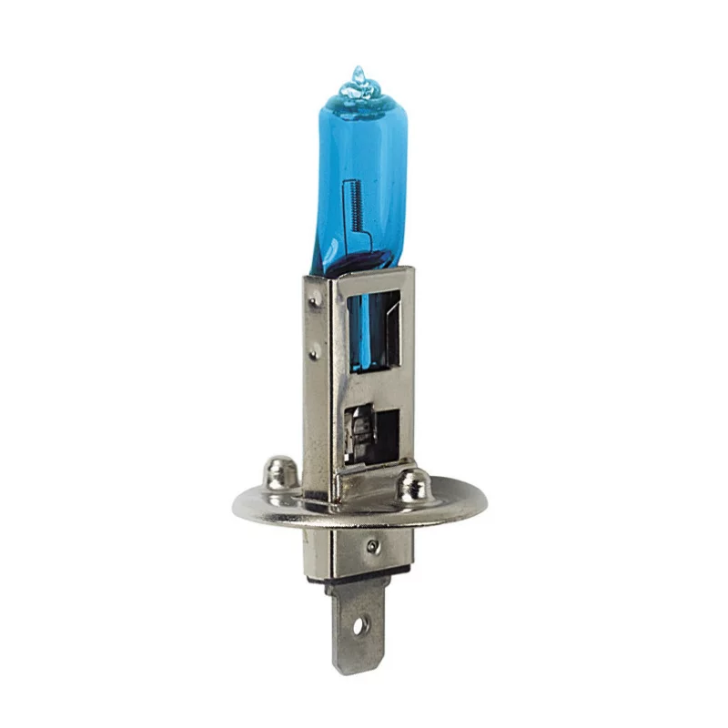 Set 2 becuri halogen auto Blu-Xe H1 100W 12V P14,5s, lumină alb-rece