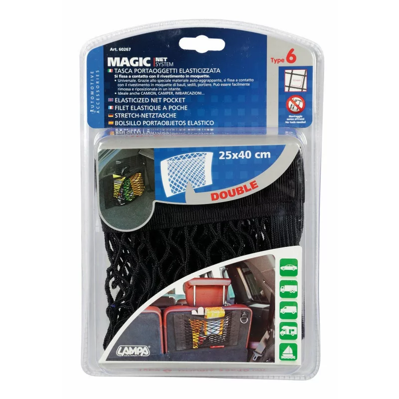 Buzunar plasă depozitare auto elastic 40x25 cm Net-System-6