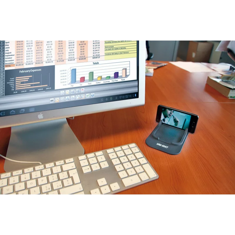 Covoras antialunecare pentru bord auto cu suport telefon Uni-Mat 185x95 mm