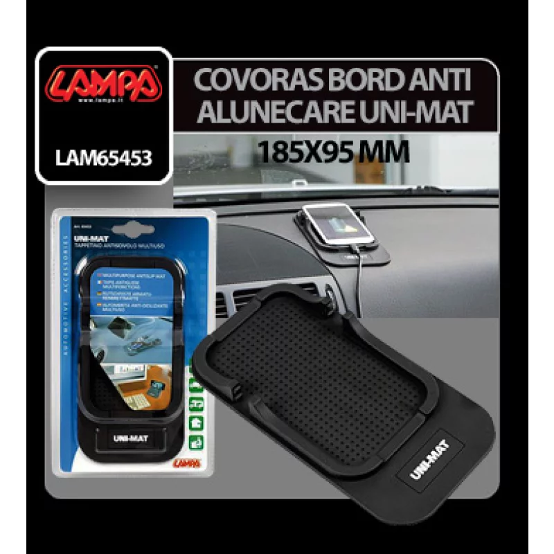 Covoras antialunecare pentru bord auto cu suport telefon Uni-Mat 185x95 mm