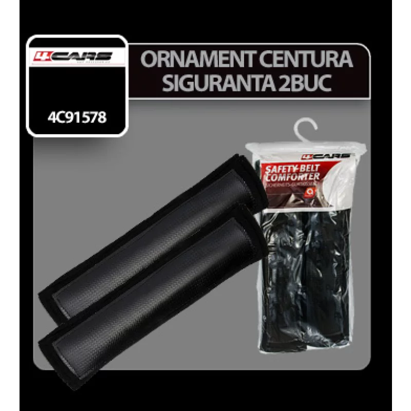 Ornament pentru centura de siguranta negru, set 2 buc, 4Cars