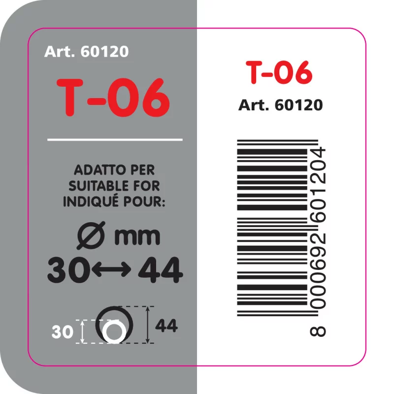 Ornament curbat pentru toba de esapament T-06 din inox lustruit, Ø30-44 mm