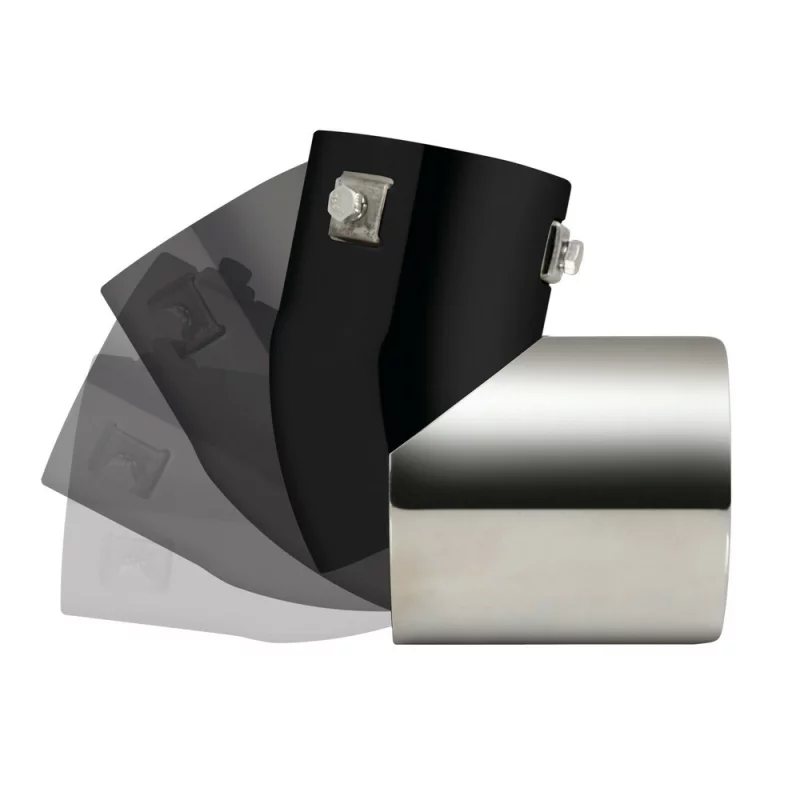 Ornament tobă eșapament curbat TS-68 din inox lustruit, sunet sport, Ø40-62 mm