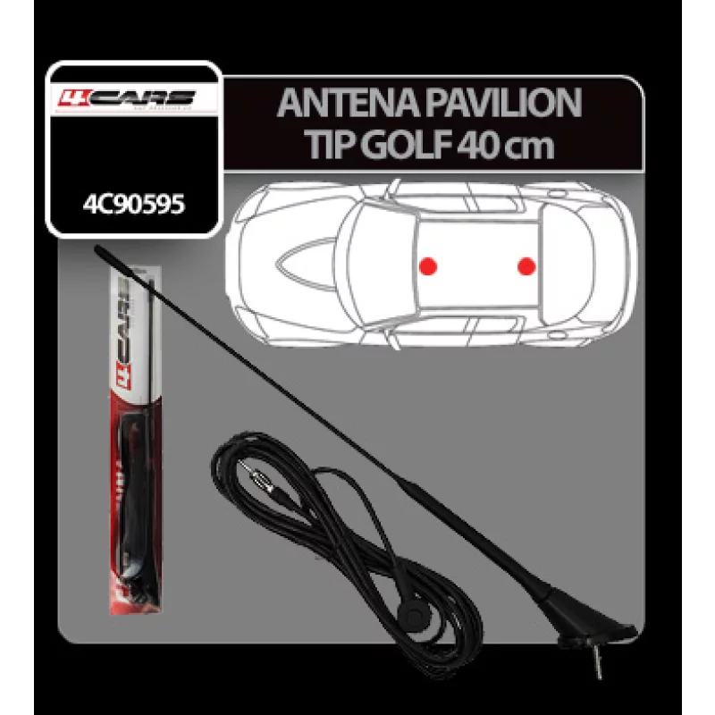 Antena auto de pavilion universală 4Cars, tip Golf, 40 cm