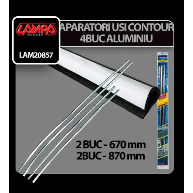 Aparatori muchii usi auto Contour 4, aluminiu, set 4 bucati
