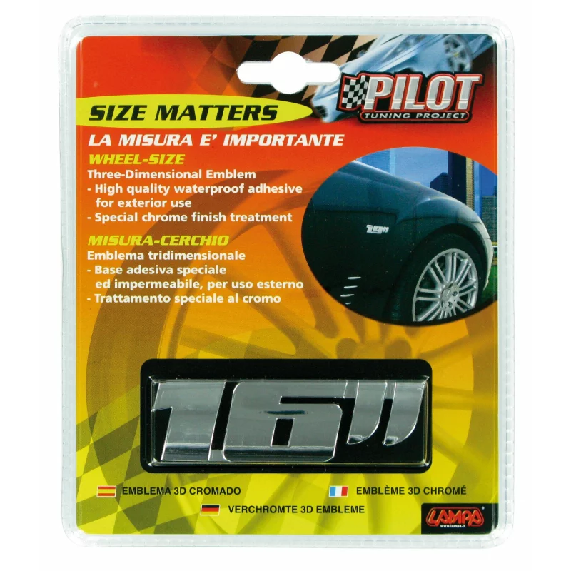 Autocolant 3D crom pentru jantă 16 inch, cu adeziv 3M