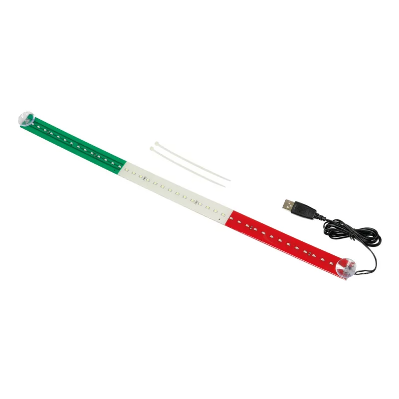 Bandă LED auto 60 cm cu alimentare USB, steag Italia/Ungaria