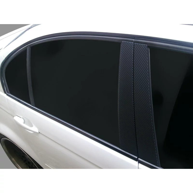 Bandă ornament adezivă Carbon-Look din PVC, negru, 500 x 1,5 cm