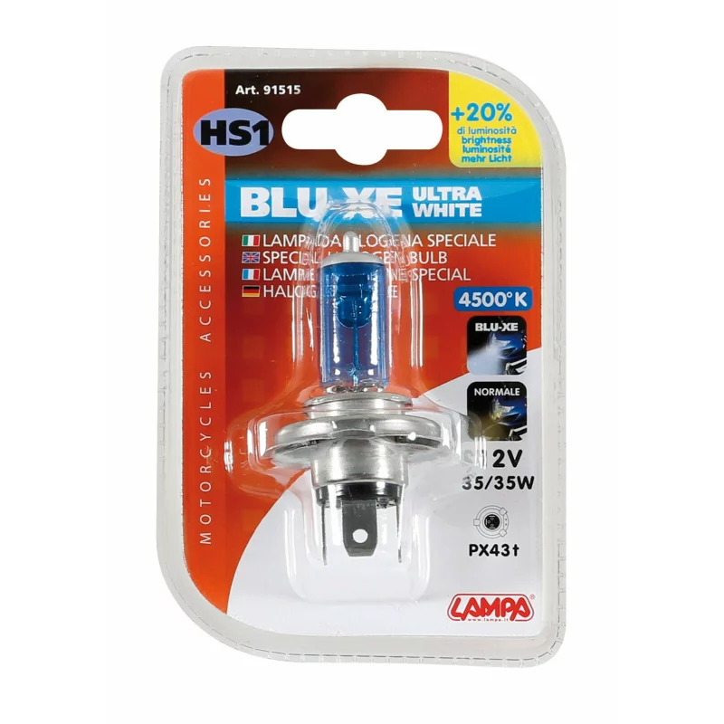 Bec halogen HS1 12V 35/35W Blu-Xe PX43t, lumină albă 4500K