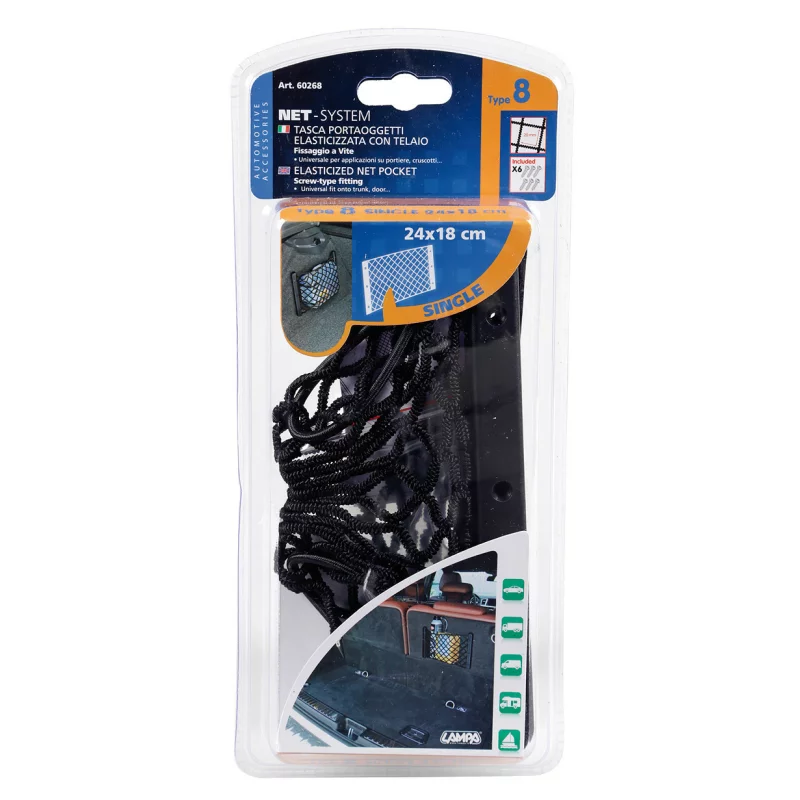 Buzunar depozitare elastic auto universal 24x18 cm pentru portbagaj