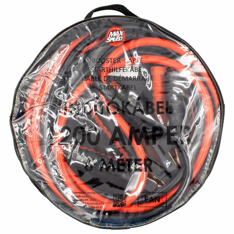 Cablu pornire auto 1200A, 6 m, 12/24V, cu cleme izolate robuste