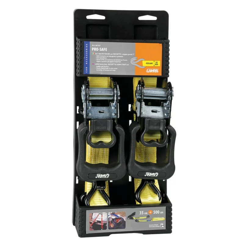 Set 2 chingi ancorare cu clichet si carlige Pro-Safe 35 mm x 5 m