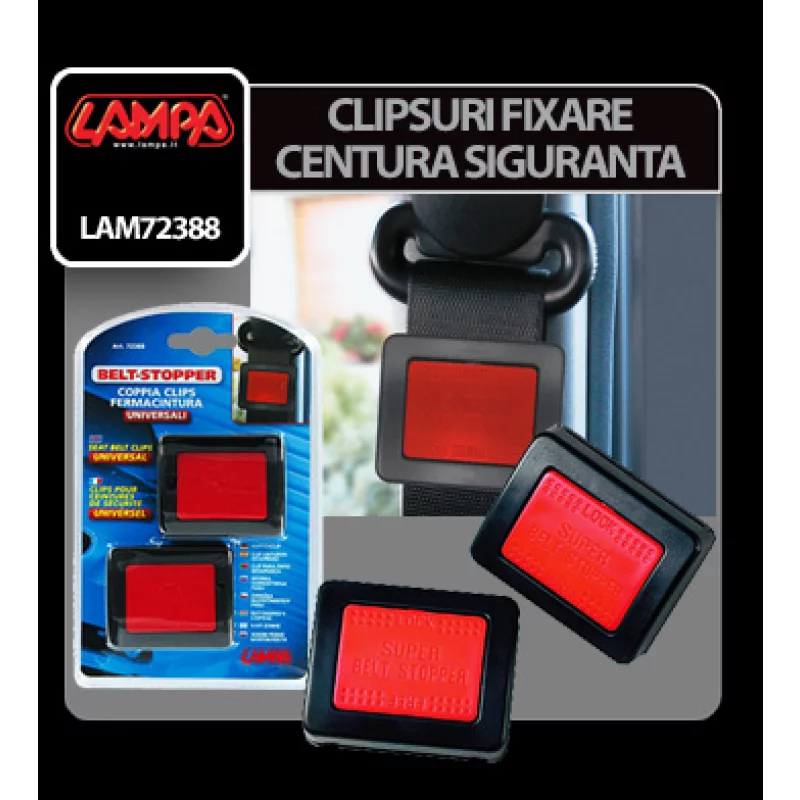 Clipsuri pentru fixarea centurii de siguranta auto Lampa, confort la condus