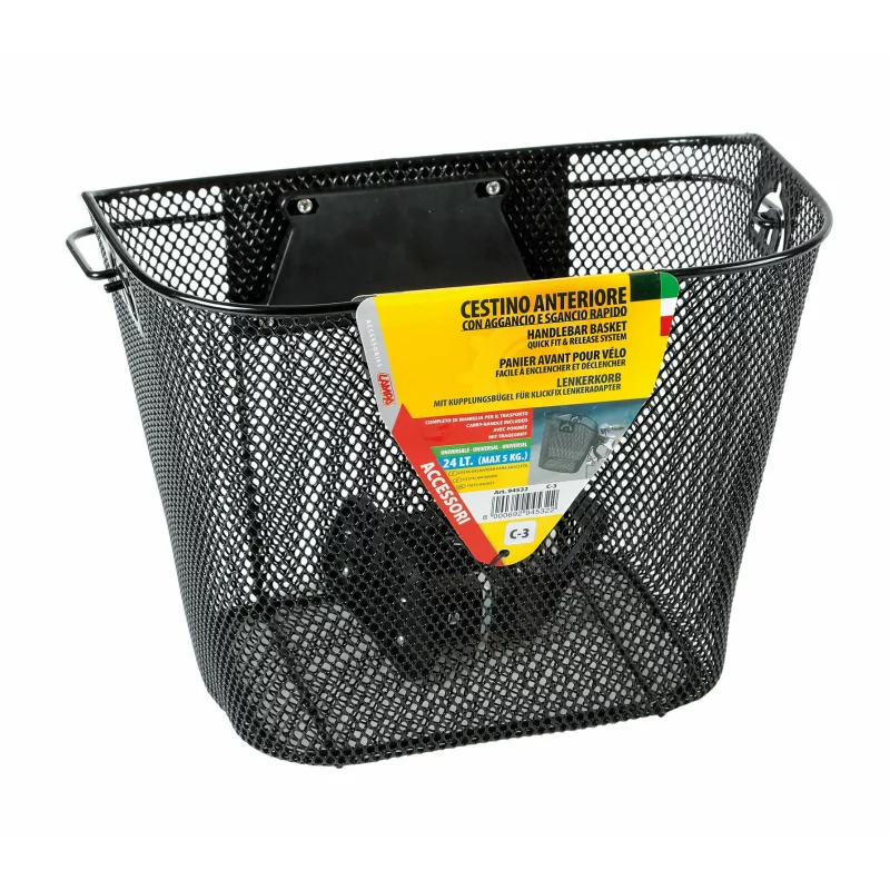 Cos de cumparaturi pentru bicicleta cu fixare rapida pe ghidon, 24L