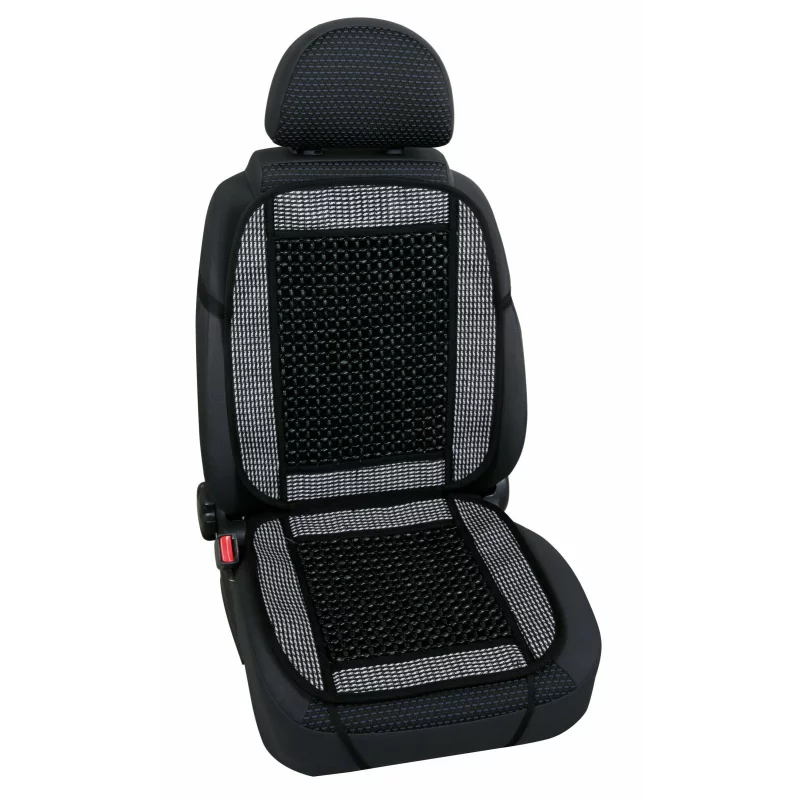 Husă universală scaun față Safari cu mărgele din lemn, negru