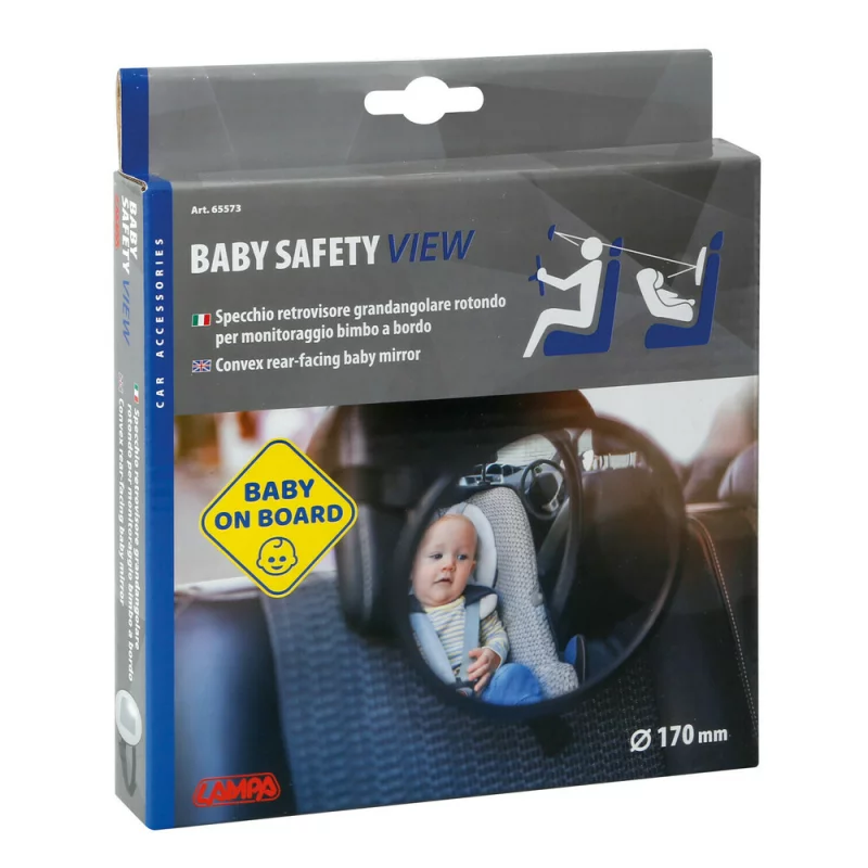 Oglindă convexă auto pentru bebeluși rear-facing Baby Safety View 170 mm