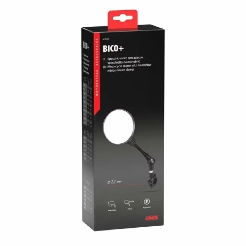 Oglindă retrovizoare moto cu prindere pe ghidon 22 mm, reglabilă, neagră