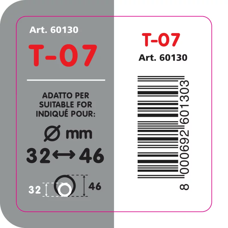 Ornament tobă eșapament curbat T-07 din inox lustruit, Ø32-46 mm