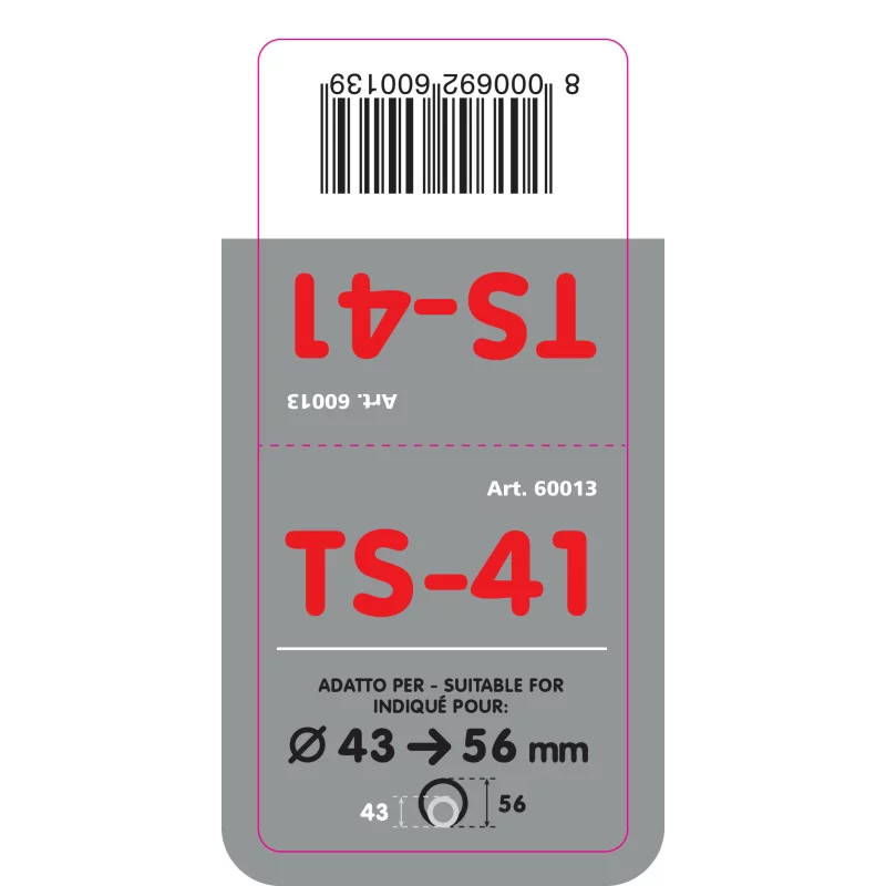 Ornament tobă eșapament curbat TS-41 din inox lustruit, 43-56 mm