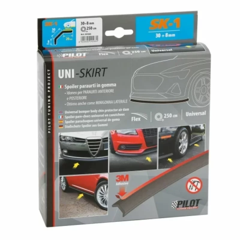 Ornament universal din cauciuc pentru bara si praguri SK-1, 250 cm, negru