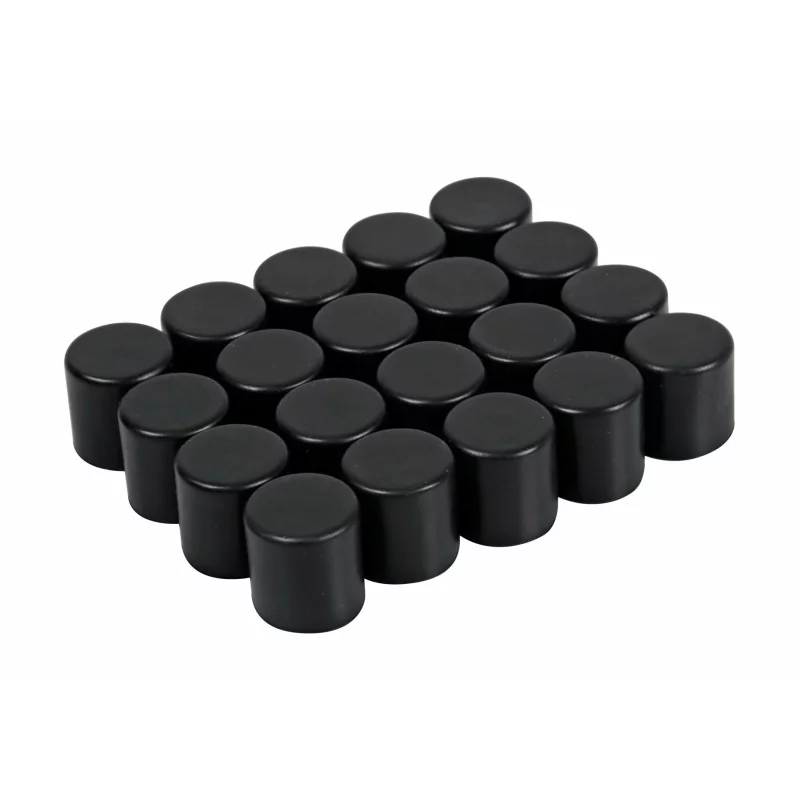 Set ornamente prezoane din silicon, 20 buc, Hex 17 mm, negre
