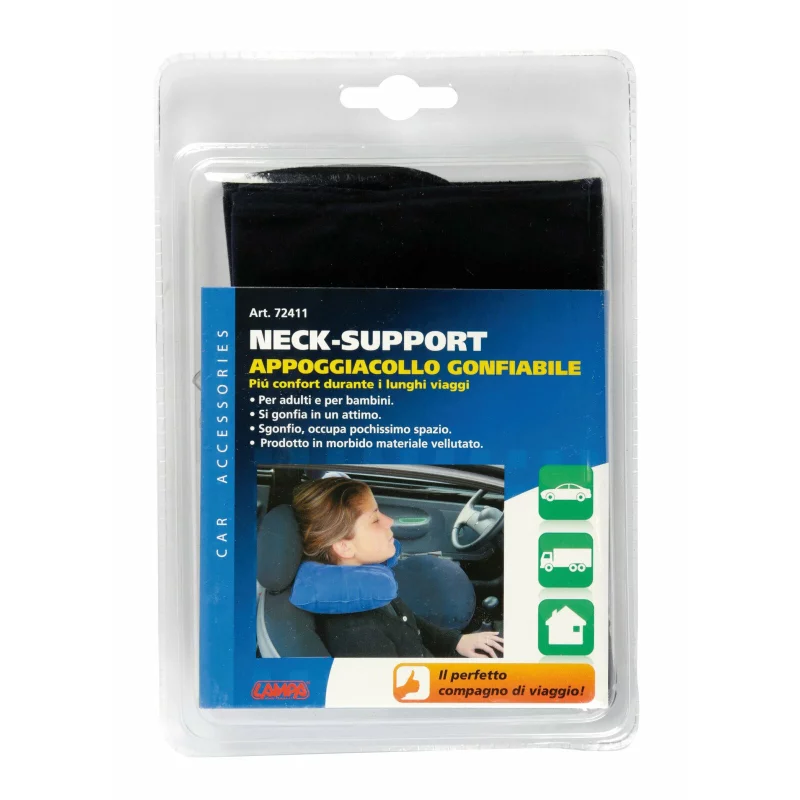 Perna gonflabila pentru gat Lampa, catifea moale, albastra