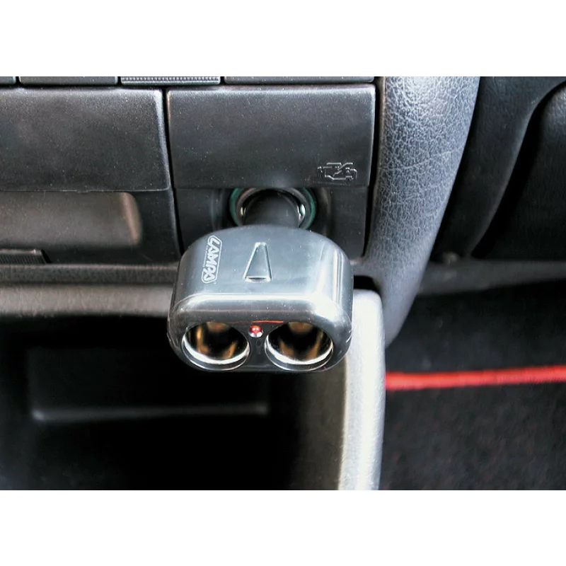 Priza dubla bricheta auto 12/24V cu LED si siguranta, Lampa SP-2