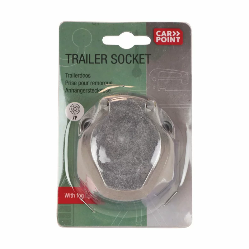 Priza pentru remorca Carpoint 7 poli din aluminiu, 12V, cu capac