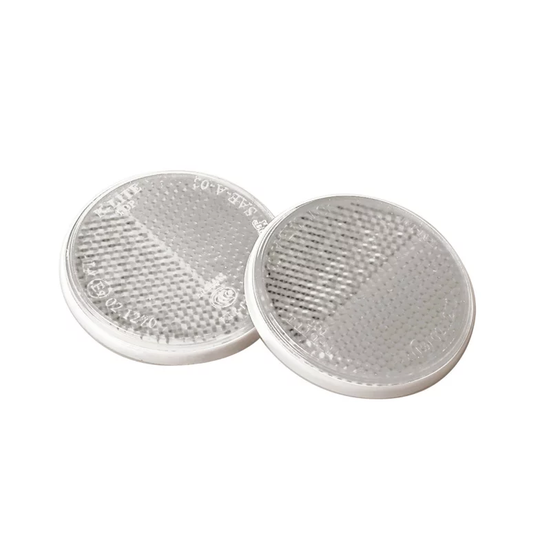 Set 2 reflectorizante auto albe 65 mm, omologate E11, pentru față
