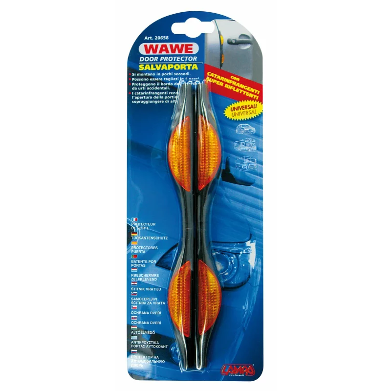 Apărători pentru uși auto Wave reflectorizante, set 2 bucăți, 200 mm