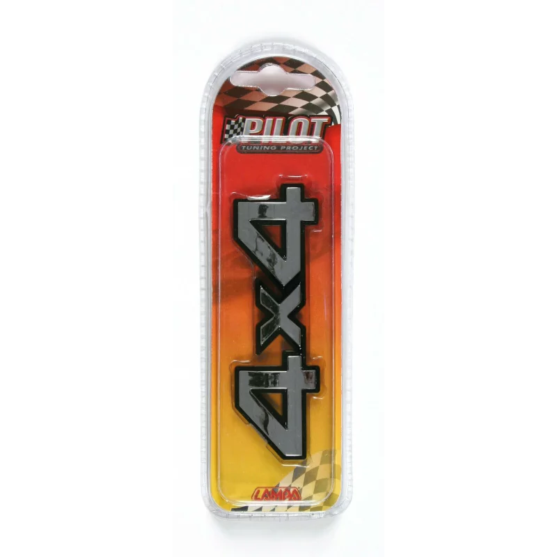 Emblemă auto 3D 4x4 cromată cu adeziv 3M, 105x33 mm