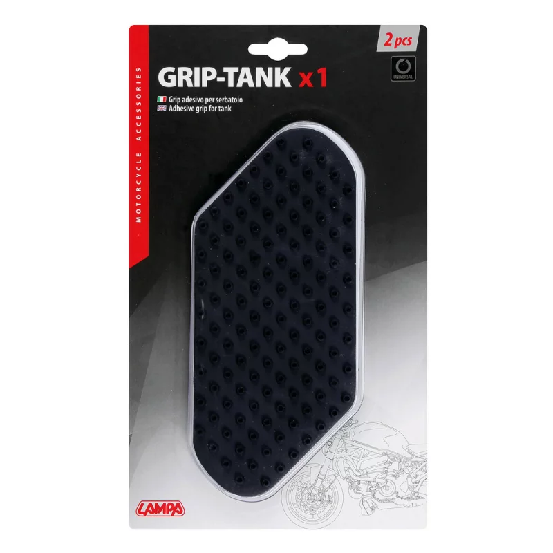 Autocolant protecție rezervor motocicletă Grip-Tank X1, negru, 2 bucăți