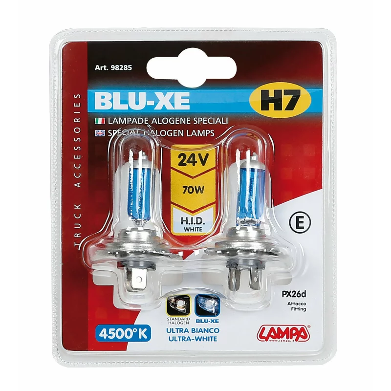Set 2 becuri halogen Blu-Xe H7 70W PX26d 24V, 4500K