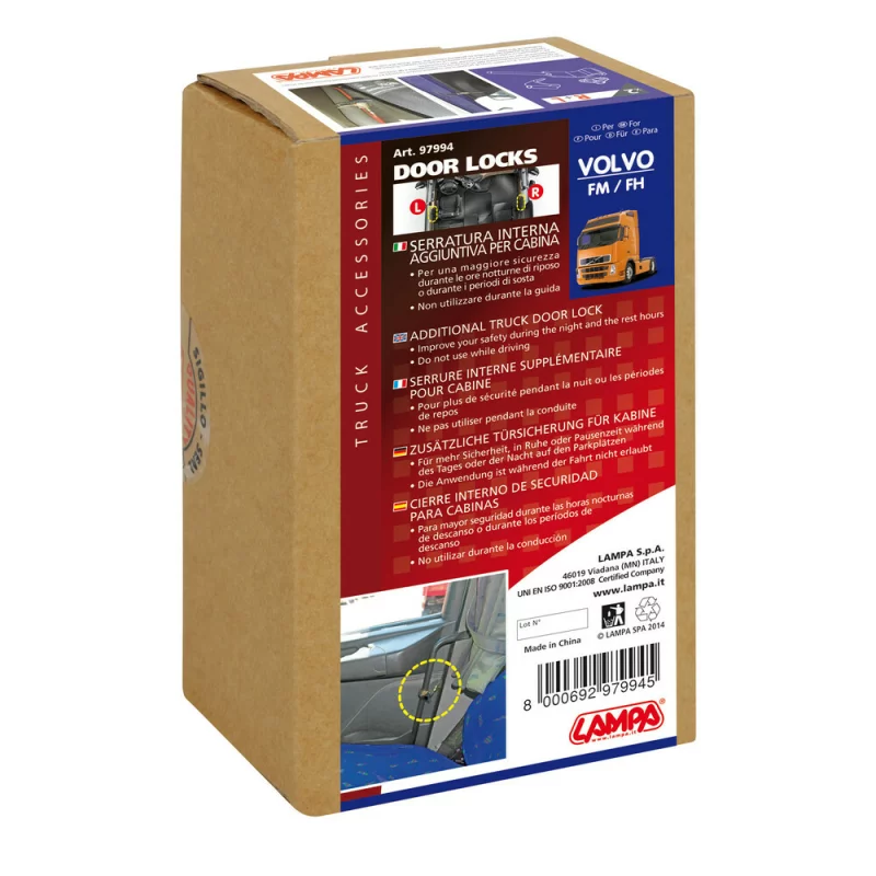Blocatoare uși interior camion Volvo FH/FM, set 2 bucăți, Lampa